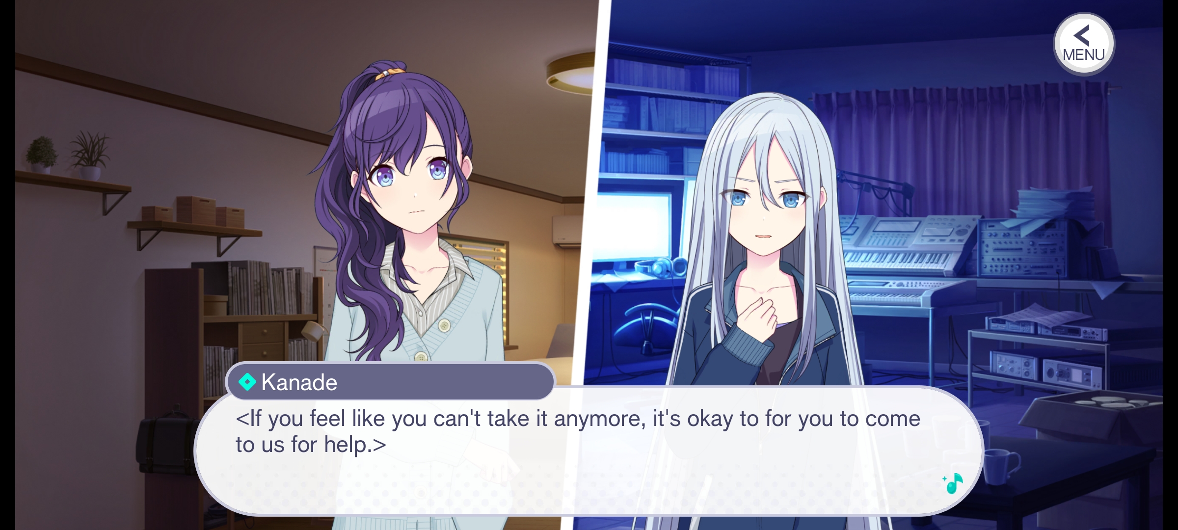 Kanade tells Mafuyu to ask for help if she feels desperate